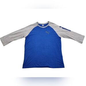 Puma Men's Blue and Gray Long Sleeve Shirt